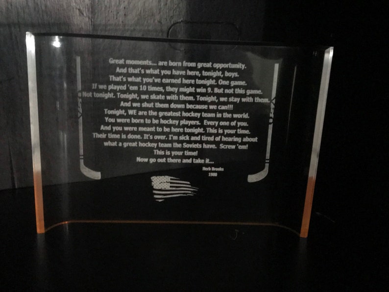 Miracle on Ice Herb Brooks Pre Game Speech Plaque 1980 Etsy