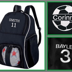 PERSONALIZED Soccer Basketball Volleyball BACKPACK Add Player Name and/or Number image 1