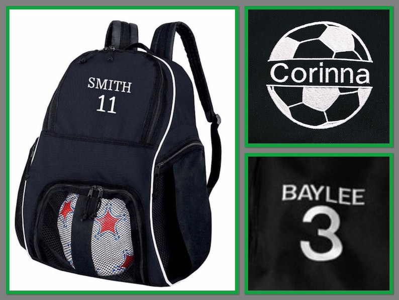 PERSONALIZED Soccer Basketball Volleyball BACKPACK Add Player Name and/or Number image 1