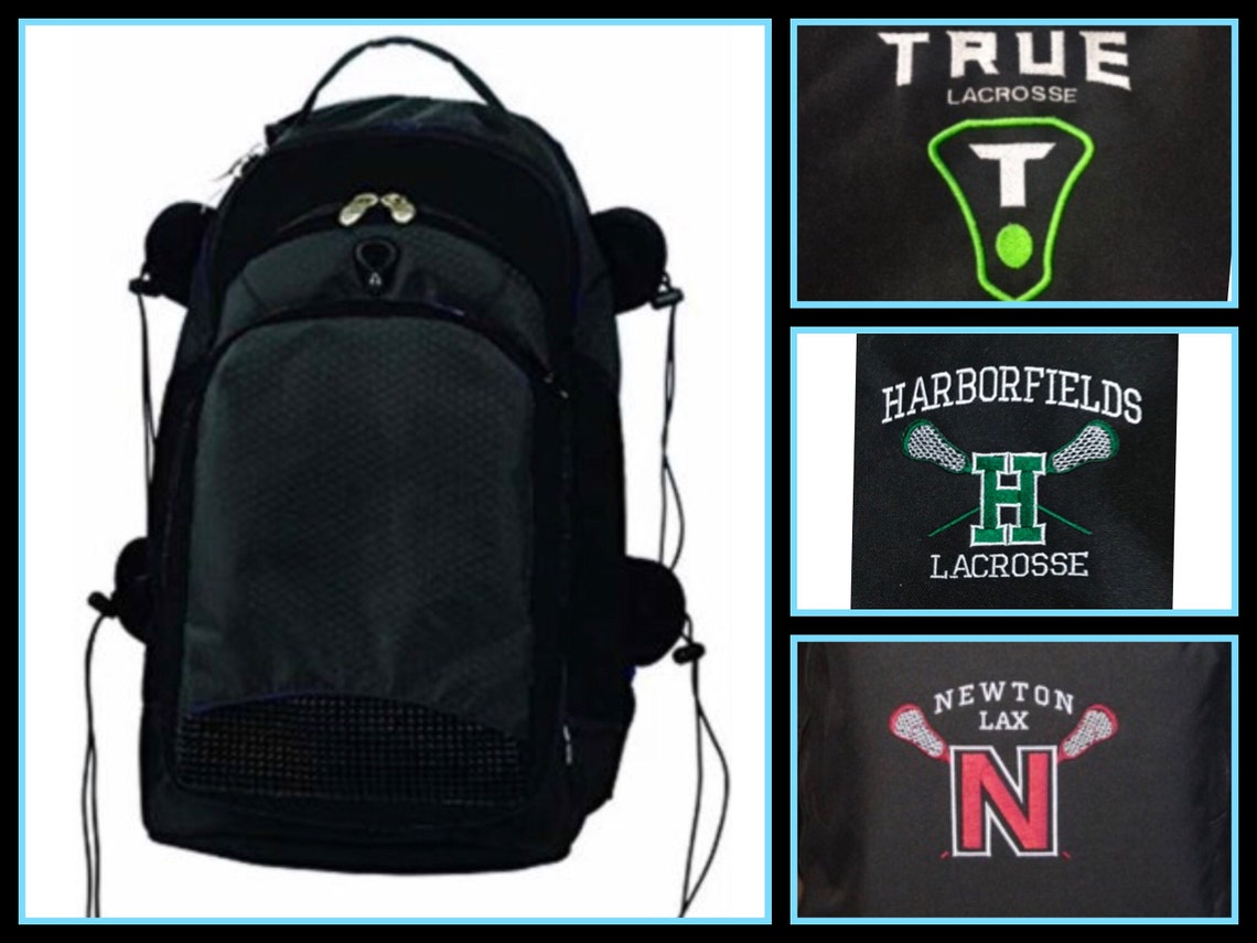 Personalized Lacrosse Backpack Dual Stick Holder Lacrosse Etsy