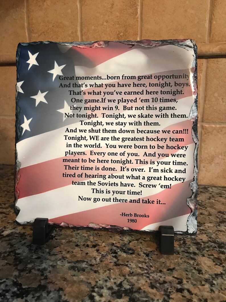 Miracle on Ice Herb Brooks Pre Game Speech 1980 U.S.A. Etsy