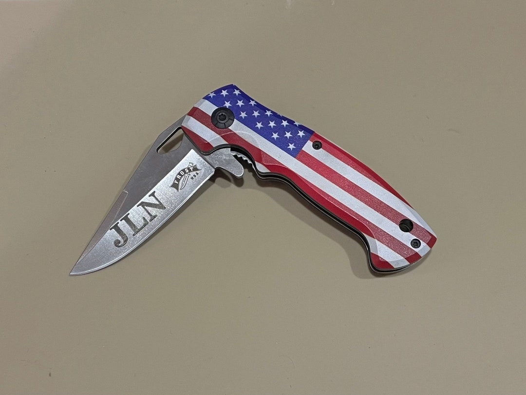 Engraved Patriotic Pocket Knife Flag Pocket Knife Patriotic Etsy