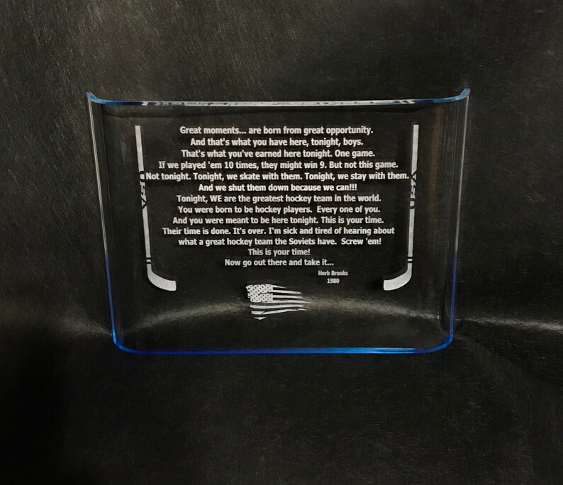 MIRACLE ON ICE Herb Brooks Pre Game Speech 1980 U.S.A. Etsy