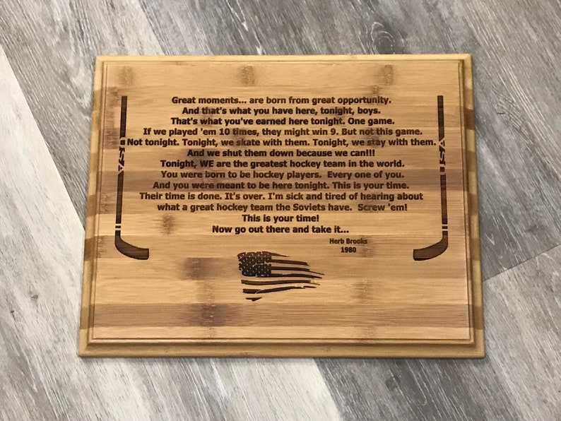 Miracle on Ice Herb Brooks Pre Game Speech Plaque 1980 Etsy