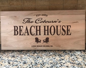Personalized Family Name Beach House Sign, Beach Sign, Beach House Decor, Cottage Chic Beach Decor
