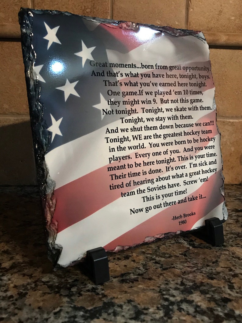 Miracle on Ice Herb Brooks Pre Game Speech 1980 U.S.A. Etsy