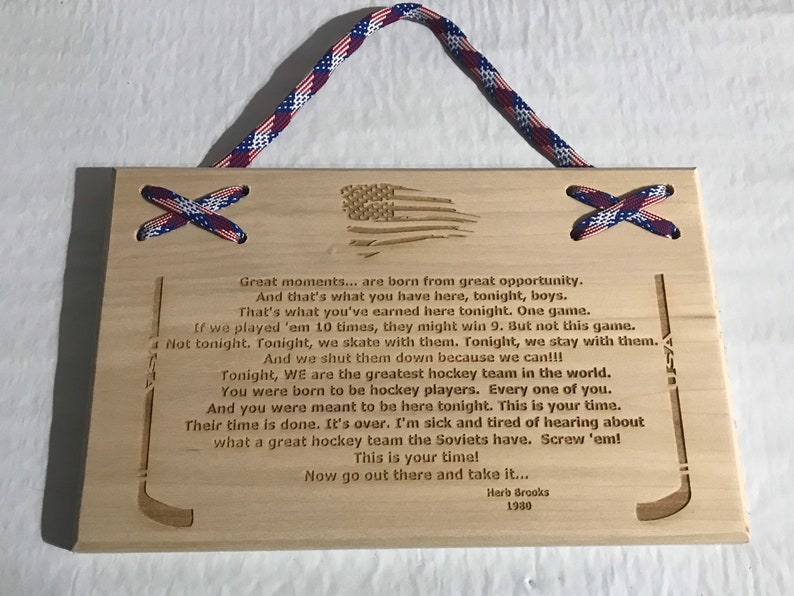 Miracle on Ice Herb Brooks Pre Game Speech Plaque 1980 Etsy