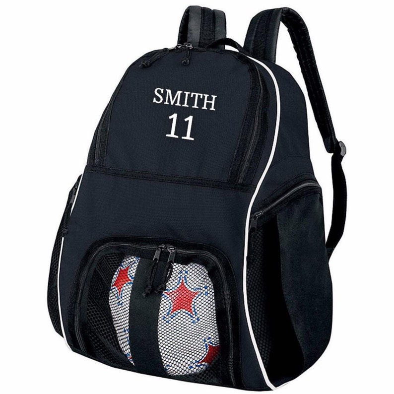 PERSONALIZED Soccer Basketball Volleyball BACKPACK Add Player Name and/or Number image 2