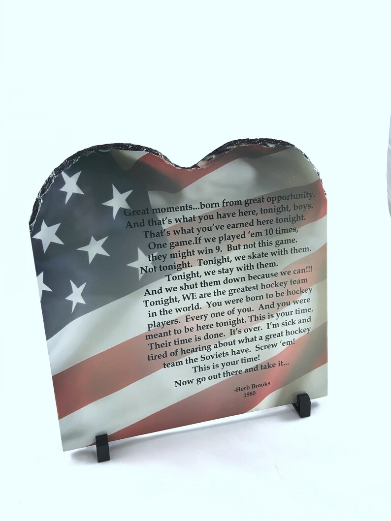 Miracle on Ice Herb Brooks Pre Game Speech Plaque 1980 Etsy