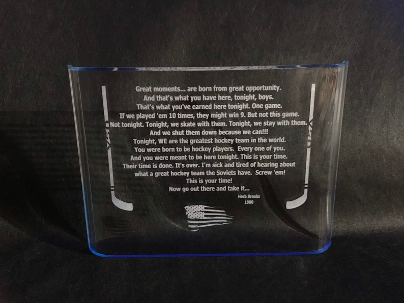 MIRACLE ON ICE Herb Brooks Pre Game Speech 1980 U.S.A. Etsy