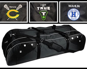 42" Personalized Lacrosse Gear Bag, Custom Players Name, Number, Team/Town Name, and Logo, Highschool Sports Team Gift