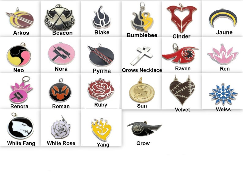 RWBY Velvet Scarlatina Necklace Ruby Rose Yang Blake Weiss Pyrrha Qrow Cinder Roman Neo White Fang Beacon Academy Sun Velvet Bumbleby