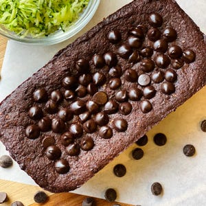 Keto Chocolate Zucchini Bread - Sugar-Free, Low-Carb Dessert for Diabetic, Gluten Dairy Free Diet, Sweet Treat for Weight Loss, Paleo Gift