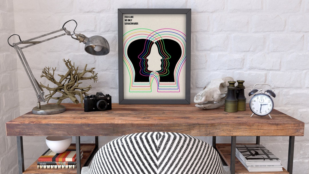 Feels Like We Only Go Backwards Poster Psychedelic Impala Black, Hippie ...