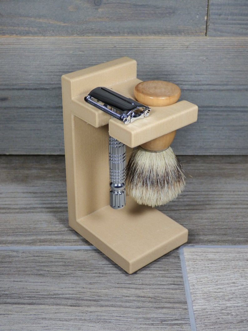 3D Printed Wood Shave Stand: Razor & Brush Organizer - Etsy