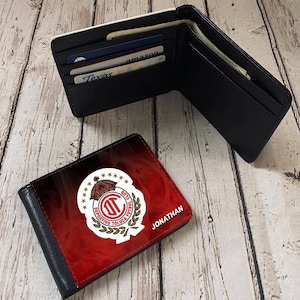 Custom Men Wallet Deportivo Toluca. Personalized Wallet. Gift Wallet. Pu Leather Wallet. Custom With Your Name.Gift For Him. Cartera Toluca
