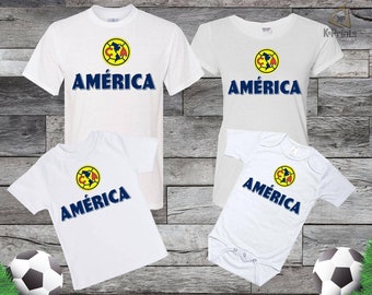 Club America t shirts baby one piece bodysuit panalero toddler, Family t shirts personalized. Playeras Aguilas del america personalizadas.
