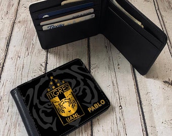 Custom Men Wallet Tigres U.A.N.L. Personalized Wallet. Gift Wallet. Pu Leather Wallet. Custom With Your Name.Gift For Him. Incomparables