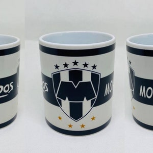 11 oz Matte Black Color Changing Mug Rayados De Monterrey 11-15 oz White Coffee Mug. Custom Printed With Permanent Ink. Taza Rayados