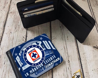 Cruz Azul Wallet | Personalized Faux Leather Wallet, Gift For Him
