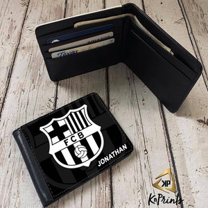 Custom Men Wallet Club Barcelona Personalized Wallet. Gift Wallet. Pu Leather Wallet. Custom With Your Name.Gift For Him.  Barca