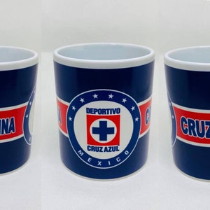 11 oz Taza magica negra mate Cruz Azul personalizada. Matte black color changing mug personalized. Custom Ceramic coffee mug Cruz Azul