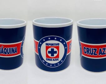 11 oz Taza magica negra mate Cruz Azul personalizada. Matte black color changing mug personalized. Custom Ceramic coffee mug Cruz Azul
