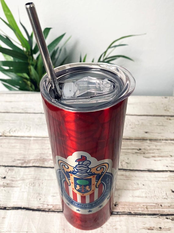 Custom 20oz Skinny Tumbler Chivas De Guadalajara White Tumbler With Straw  Lid, Printed With Permanent Ink, Tumbler. Add Your Name. Liga Mx 