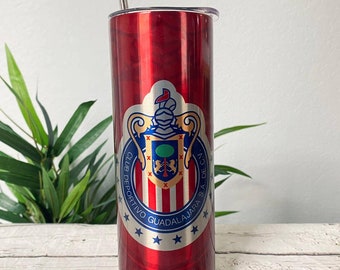 Chivas De Guadalajara 20oz Skinny Tumbler, Personalized Gift