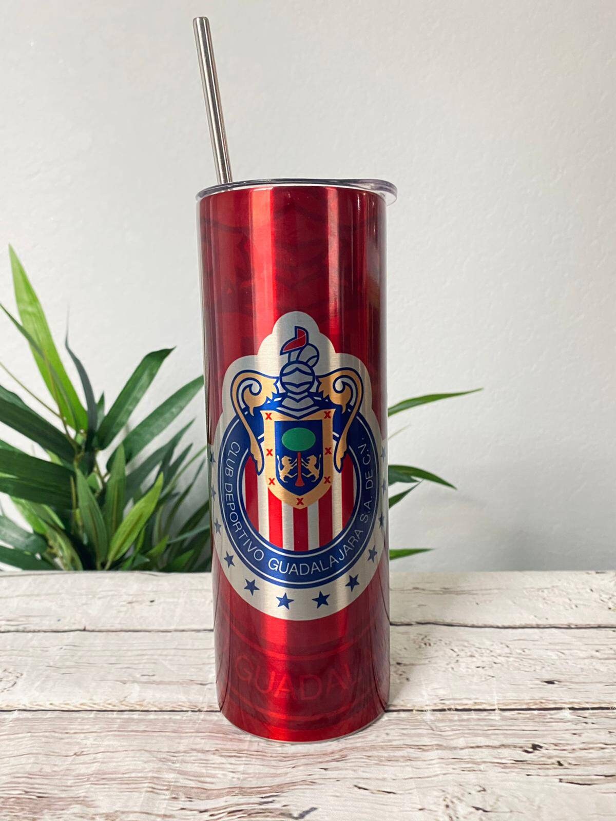 Chivas De Guadalajara 18 Oz Clear Glass Beer Mug. Tarro Cervecero