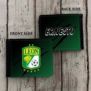 Custom Men Wallet Club Leon. Personalized Wallet. Gift Wallet. Pu Leather Wallet. Custom With Your Name. Cartera Leon. 8 stars