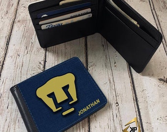 Pumas UNAM Wallet, Personalized PU Leather Wallet for Men