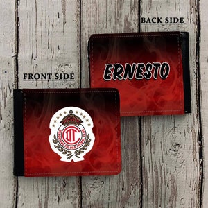 Custom Men Wallet Deportivo Toluca. Personalized Wallet. Gift Wallet. Pu Leather Wallet. Custom With Your Name.Gift For Him. Cartera Toluca