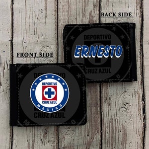 Custom Men Wallet Cruz Azul Personalized Wallet. Gift Wallet. Pu Leather Wallet. Custom With Your Name.Gift For Him. Maquina Celeste Wallet