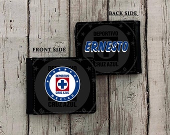 Custom Cruz Azul PU Leather Wallet: Personalized Gift for Him