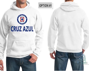 Hoodie Cruz Azul Sport Polyester Hoodie. Custom Hoodie Maquina Celeste Hoodie Made With Permanent Ink. Sudadera Cruz Azul Liga Mx 9 Stars