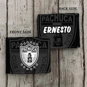 Custom Men Wallet Tuzos de Pachuca Billetera Personalizada. Monedero de regalo. Cartera de cuero Pu. Personalizado con su nombre.Regalo para él. Monedero Pachuca