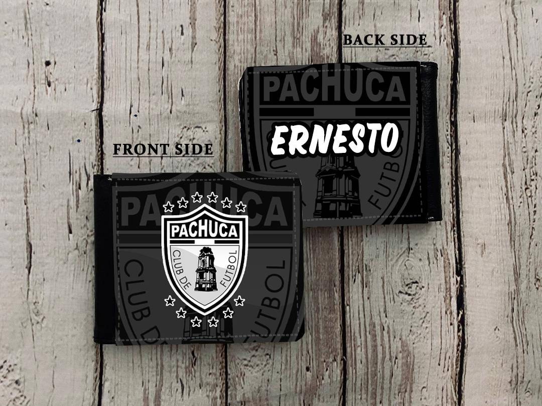 Custom Men Wallet Tuzos De Pachuca Personalized Wallet. Gift Wallet. Pu Leather Wallet. Custom With Your Name. Gift For Him. Pachuca Wallet