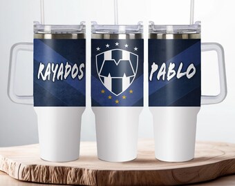 Rayados de Monterrey 40oz Tumbler, Personalized Soccer Cup