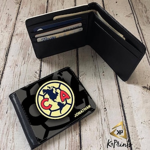 Custom Men Wallet Club America. Personalized Wallet. Gift Wallet. Pu Leather Wallet. Custom With Your Name.Gift For Him. Aguilas Del America