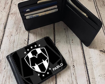 Custom Men Wallet Rayados De Monterrey Personalized Wallet. Gift Wallet. Pu Leather Wallet. Custom With Your Name.Gift For Him. Rayados