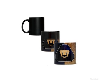 11 oz Taza magica PUMAS UNAM  color changing mug. Coffee mug PUMAS.