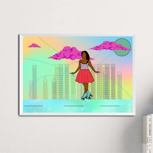 Roller, Art Illustration Digital Print
