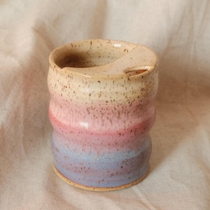 Handmade Ceramic Stoneware Travel Mug, Wavy, Made To Order