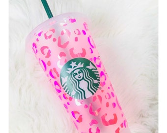 Gobelet Starbucks guépard personnalisé, tasse froide Venti réutilisable de 24 oz, motifs guépard personnalisés, emballage léopard, tasse Starbucks personnalisée, quarantaine