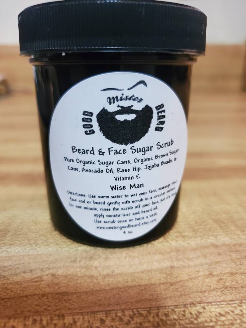 Beard and Face Sugar Scrub Exfoliate Beard & Skin Organic Etsy