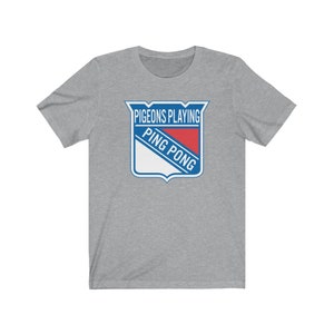 New York Pigeons Playing Ping Pong Unisex Jersey Short Sleeve Tee