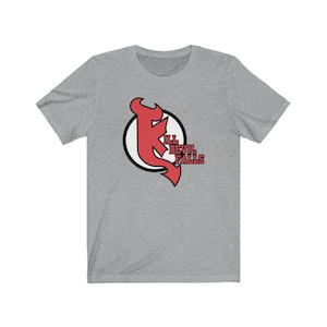 May include: A grey t-shirt with a red and black logo that says "Ill Devil Falls".
