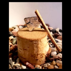 Wood-Chopping Block and Axe for Fairy/Gnome Garden