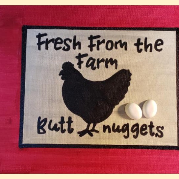 Fresh From the Farm Butt Nuggets Whimsical  8x10 Unframed Acrylic on Stretched Canvas